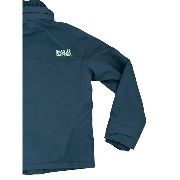 Hollister Unisex Navy Neon Green Winter Fall Jacket Coat Size S M Y2K Outdoor - Picture 6 of 8